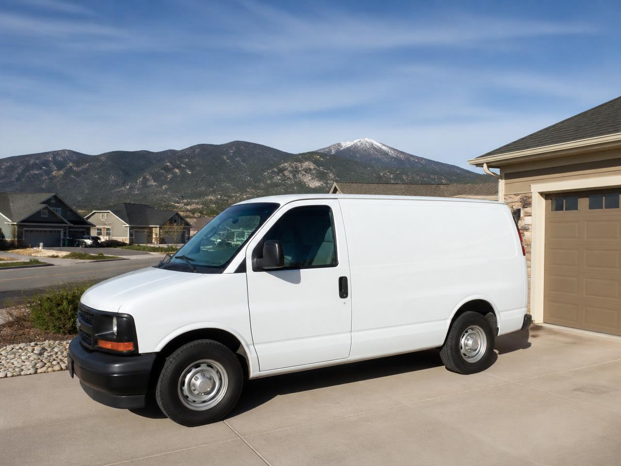 Meridian Ranch Garage Door Repair service van in a Falcon driveway